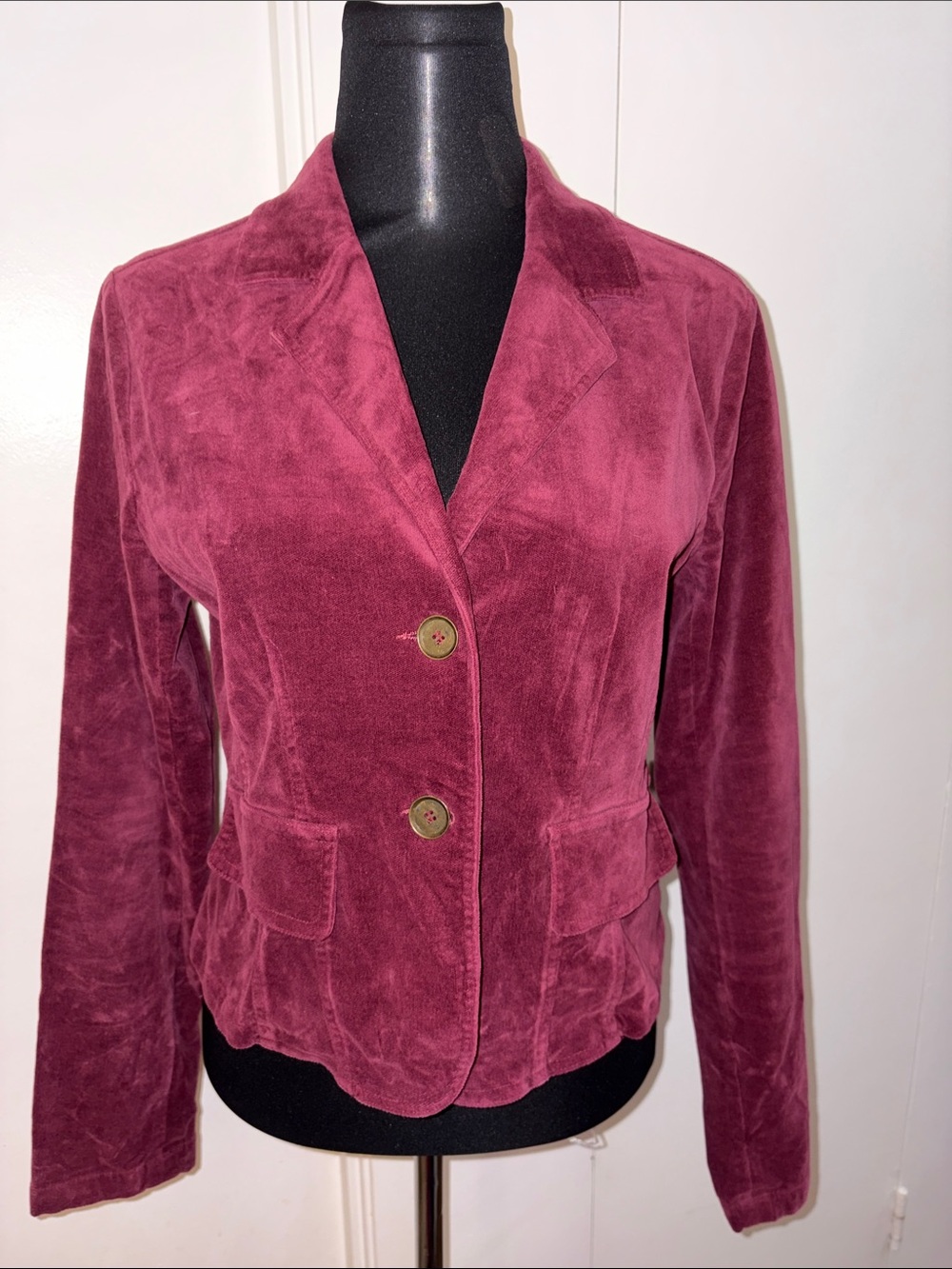 Bluenotes Burgundy Velvet Blazer Jacket